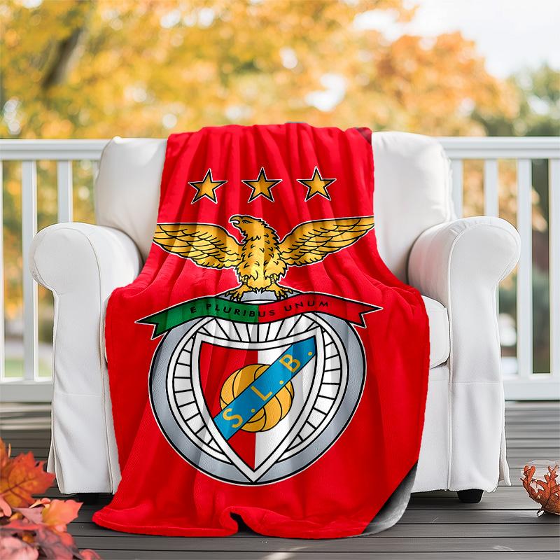 1pc B-Benfica Theme Blanket - Digital Print, Polyester, Cozy for All Seasons, Perfect for Outdoor, and Travel