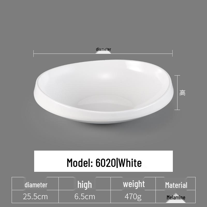 Irregular Shaped White Melamine Plates for Hotel & Restaurant - Porcelain Imitation Cold Dish Saucers