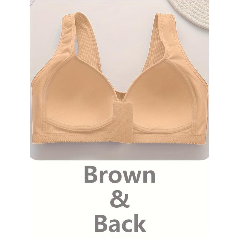 Women's Elegant Style Bra, Nursing Stretchy Bra With Front Closure, Comfort Support Underwear