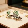 Miniature Bird Treasure Box Hand Painted Exquisite Enamel Design for Your Wedding Gift and New Home Adornment Use