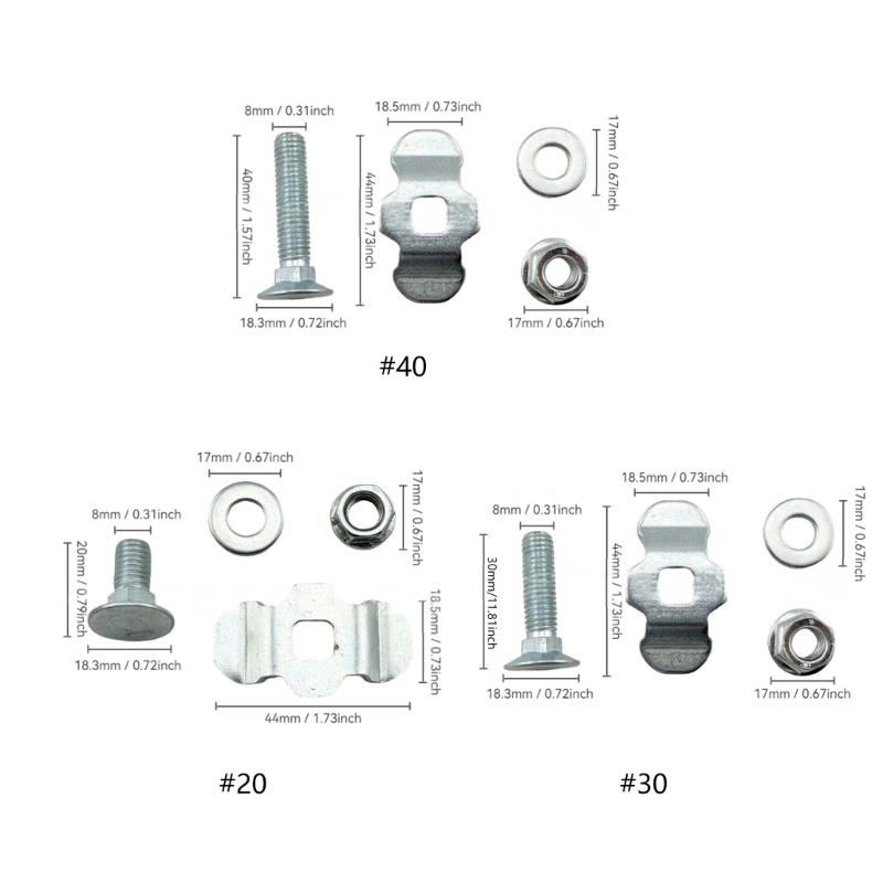 12pcs 20/30/40mm L Track Stud Fitting Bolt Down Anchors Points For Truck Bed Modification Automotive Tie Down Hardware