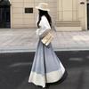 Damen Hohe Taille Japanischer Retro Streifen A-Linien Schirmrock – Schlankmachend und Elegant für Frühling/Sommer