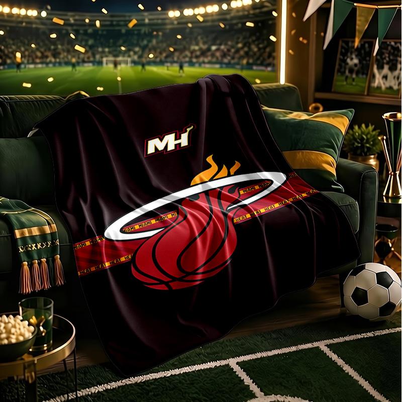 Miami-Heat Basketball Art Blanket Lightweight Flannel Bedding Blanket Perfect for Travel, Camping, Living Rooms, Offices, Sofas, Fan Christmas gift