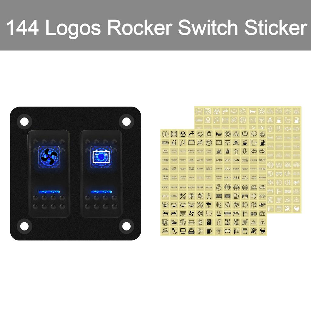 144-Logos Switch Transparent Sticker Label Decal for Car Marine Boat Truck Trailer Dashboard Console Switch Panel Clear Decals