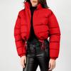 Giacca da donna in cotone a maniche lunghe e corte, con colletto rialzato, alla moda, in cotone