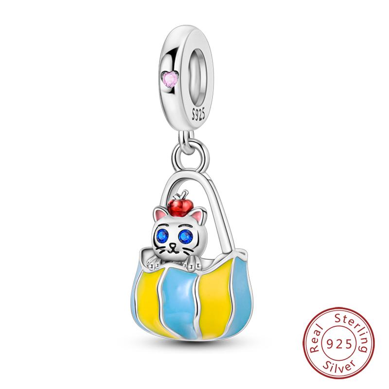 Fashion Copper Vacation Surfing Cats Cute Pink Rabbit Animal Charms Pendants Fit Qikaola Bracelets Fine Diy Jewelry