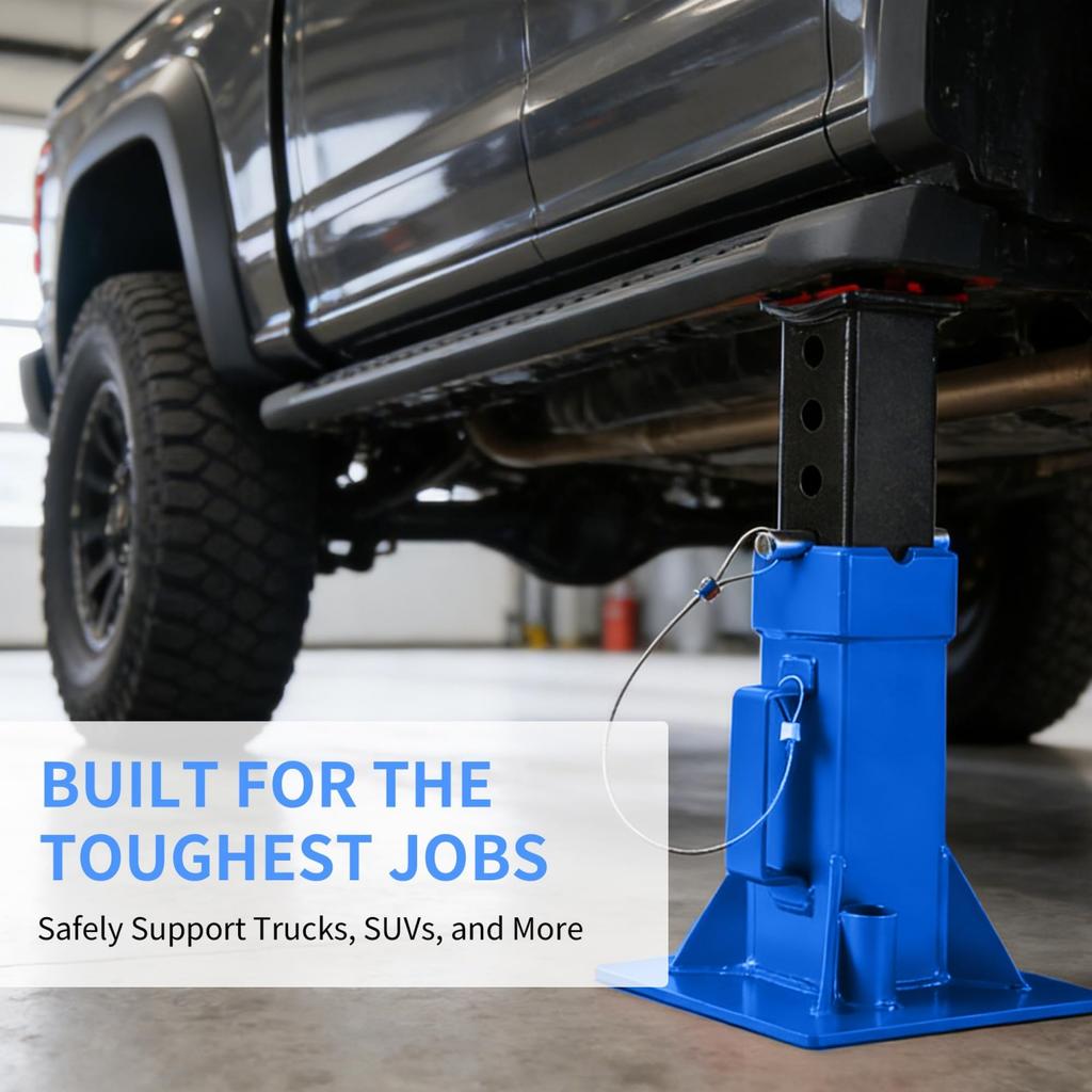 2Pcs 12 Ton /22 Ton Pin Type Car Jack Stands, Heavy Duty Pin-Style Supports with Quick-Release Locking for Trucks, RVs & SUVs