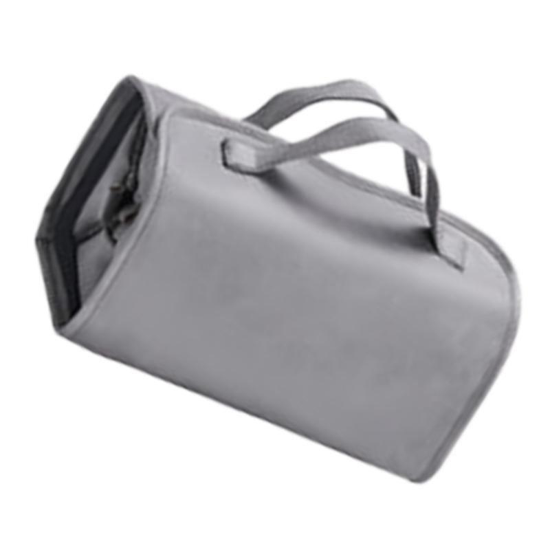 Leather Cosmetic Bag with 4 Clear Removable Separate Compartments Foldable Makeup Bags for Easy Travel and Storage