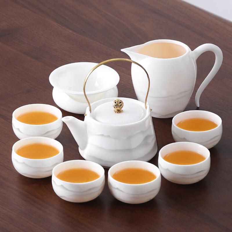 Suet Jade White Porcelain Kung Fu Tea Set