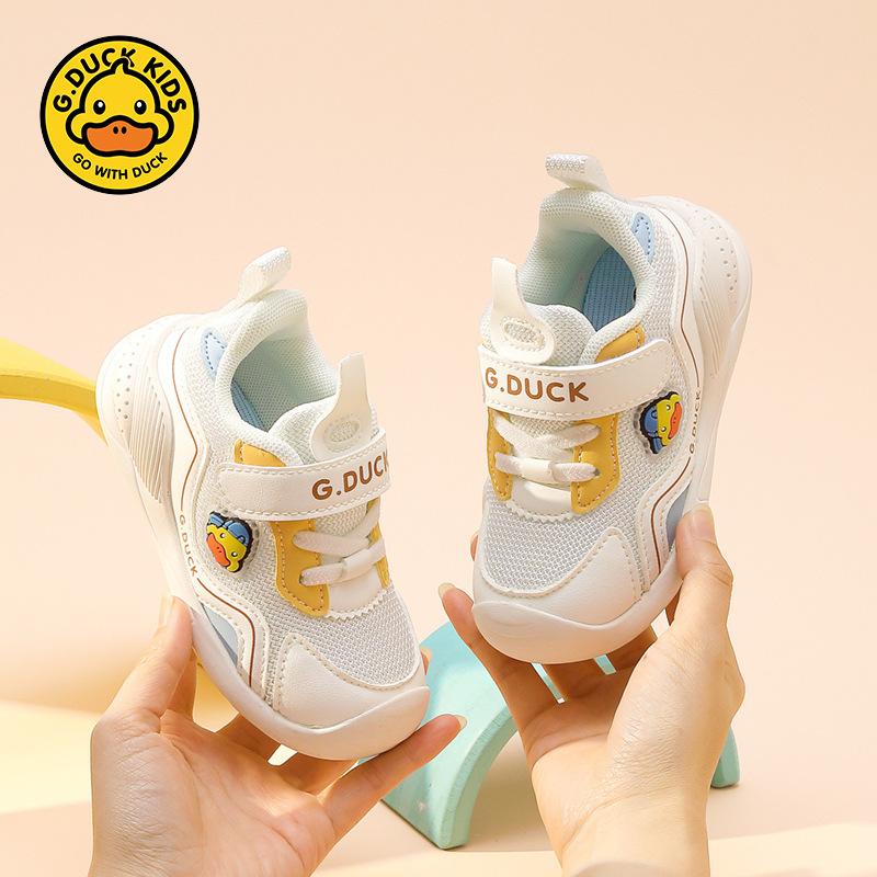 Little yellow duck baby girl shoes spring and autumn mesh breathable boys toddler shoes soft sole non-slip 1-3 years old 2 functional shoes