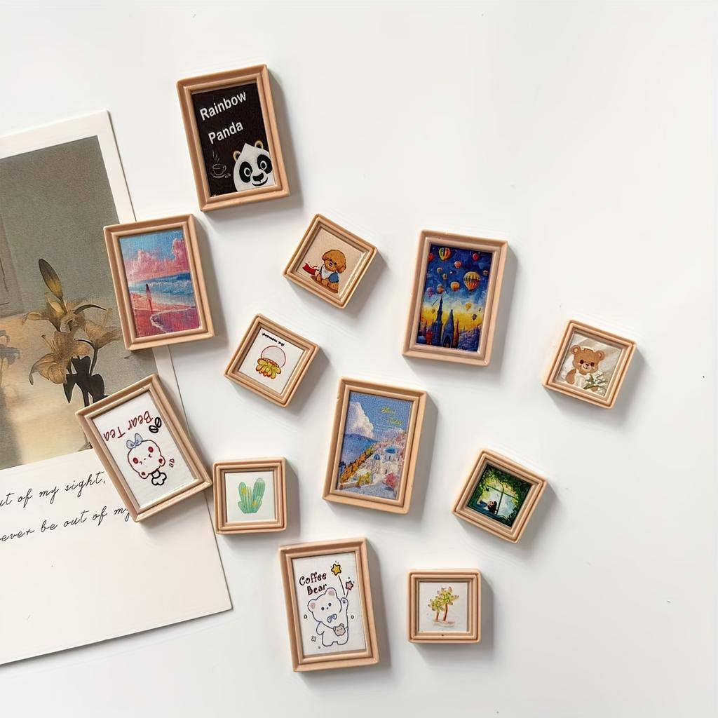 6pcs Cartoon Po Frames  Fridge Magnets  Magnetic Decorative Items  Po Messages  and Fixed Magnets