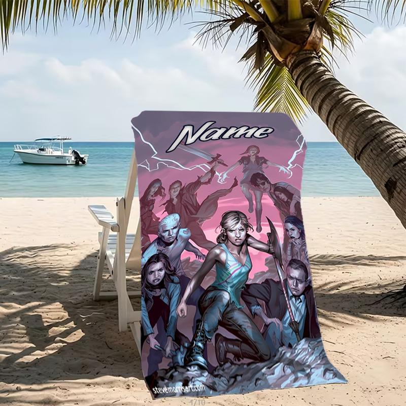 Customizable personalized beach towels Buffy the Vampire Slayer themed designs.Suitable for the beach, yoga, sports;ideal as beach accessories