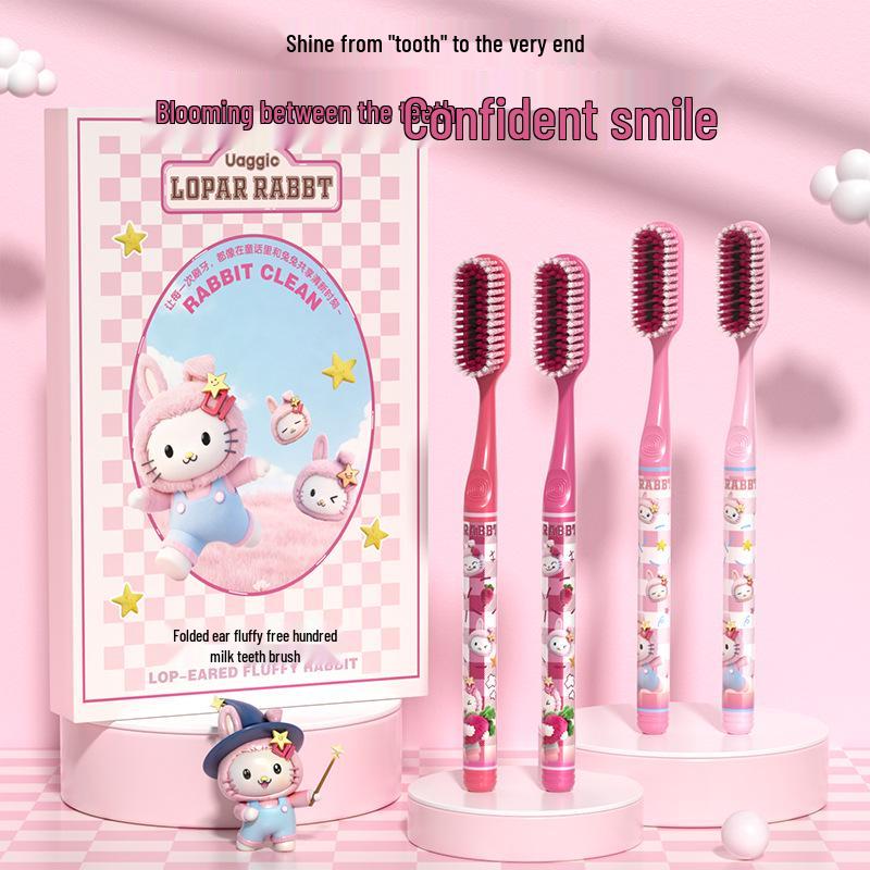 Lop-Eared Rabbit Giant Toothbrush Set: Soft Bristles, Non-Slip Handle, Family Gift Box