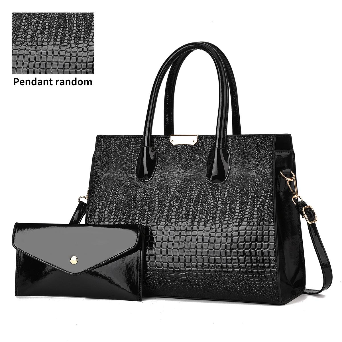 

Женская сумка качественная прочная сумка для мамы и ребенка, сумка-тоут, сумка через плечо, классический каменный узор 31.5*12.5*24 чёрный