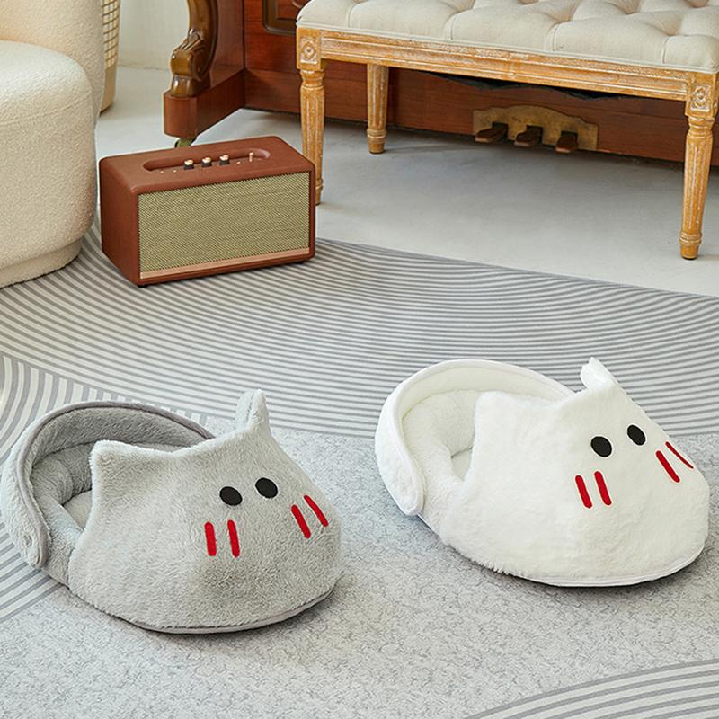 Cat Kennel Winter Warm Slippers Pet Kennel All Season Universal Breathable Non Slip Gray Dog Kennel