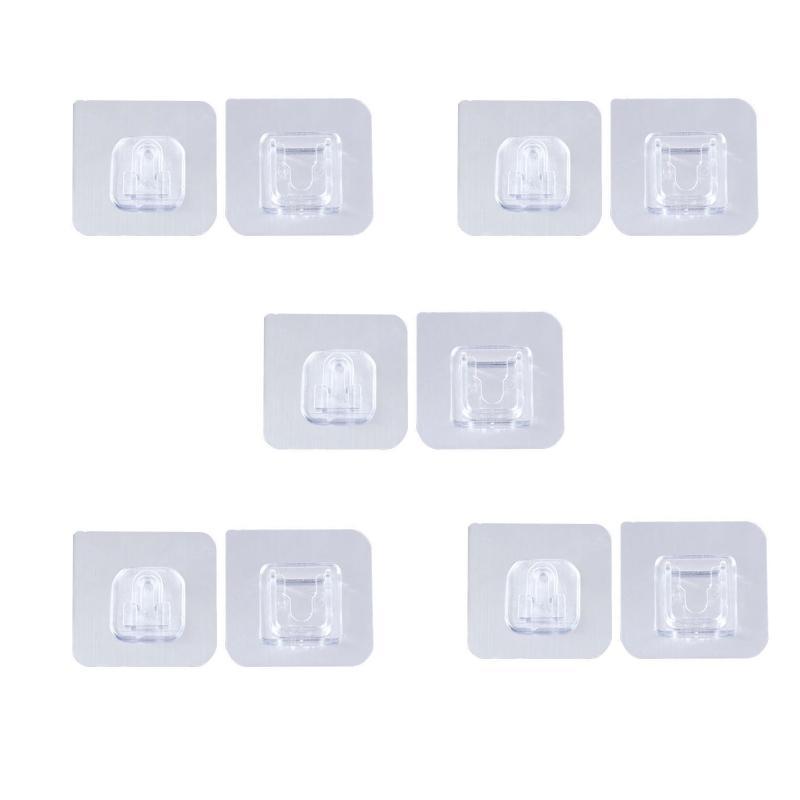 10 pcs Double-sided Adhesive Wall Hooks Waterproof Oilproof Adhesive Hooks