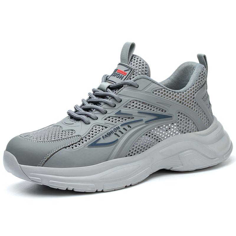Steel Toe Safety Shoes Mens Lightweight Breathable Puncture Proof Light Sneaker Security Protection Indestructible Work Shoes