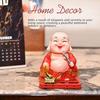 Solarbetriebene Buddha-Mönchsfigur - Feng Shui-Dekor für Reichtum, Wohlstand und Glück mit beweglichem Kopf und Hand (rot)