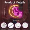 Japanese Anime Cat Neon Signs Dimmable Cartoon Luna Neon Lights Moon Cat Neon Light Sign Cute Led Signs for Bedroom Wall Girls Room Dorm Birthday