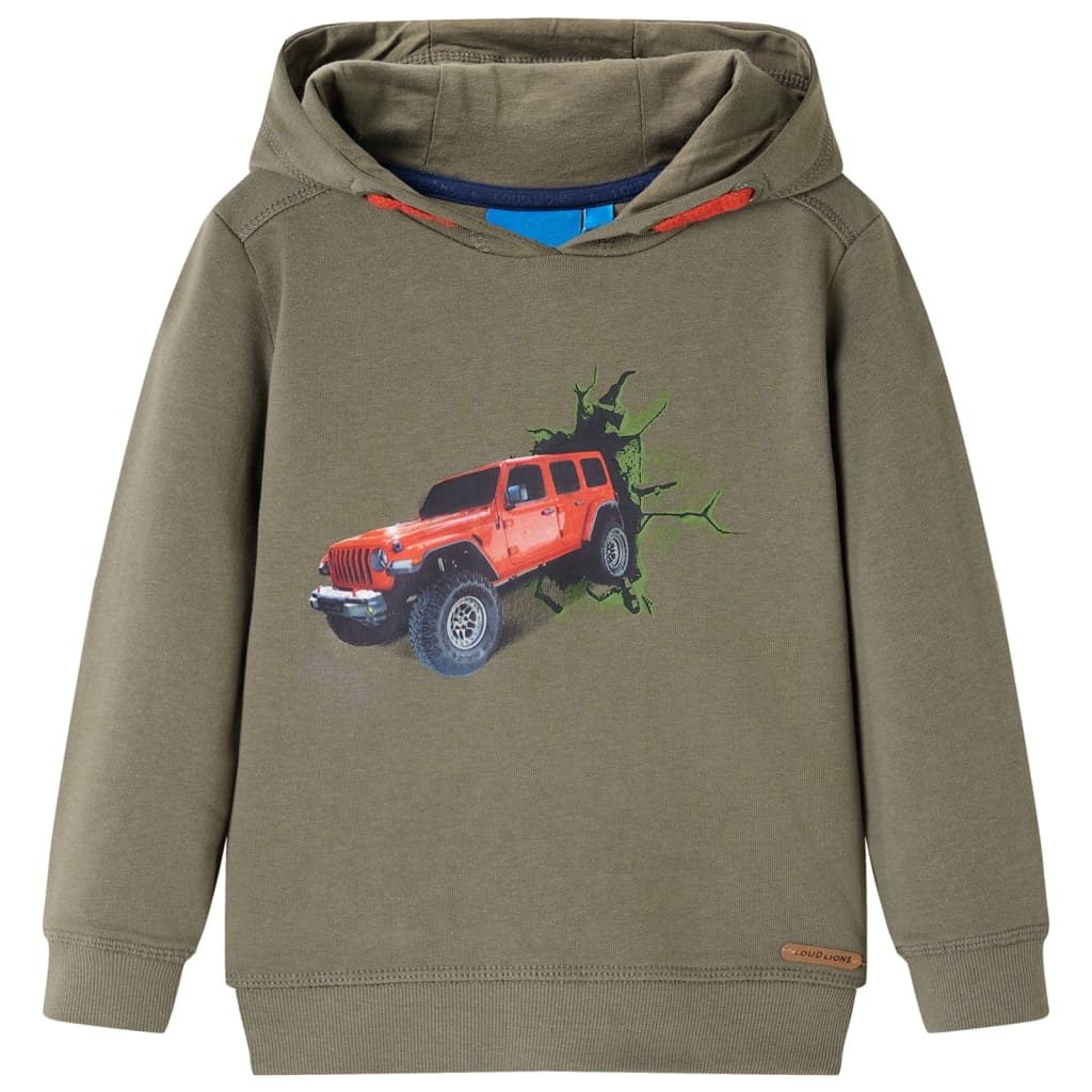 Bluza Dziecięca Z Kapturem, Khaki, 104