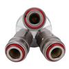 3 Way Connector Chrome Plated Pneumatic Component Carbon Steel G1 2in Thread Quick Coupler