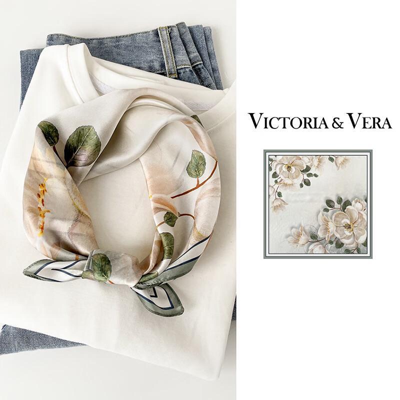 VICTORIA&VERA Mulberry Silk Ink Print Scarf