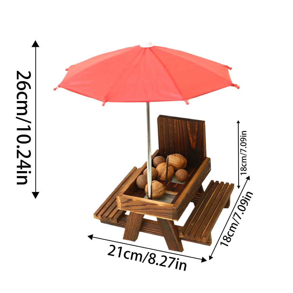 Squirrel Feeder Table Top Wood Umbrella Umbrella Corn Cob Holder Corn Cob Holder For Outside Winter Yard Porch