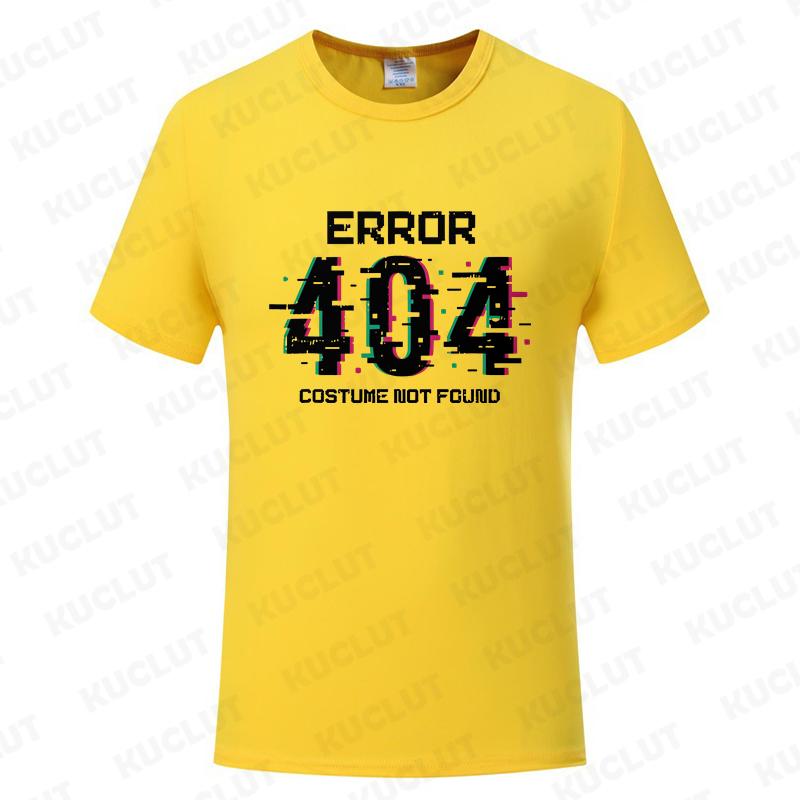 Men T Shirts Funny Letters Design Error 404 Motivation Not Found Print Graphic Summer O-neck Short Sleeve Top Tees Tshirt Gifts