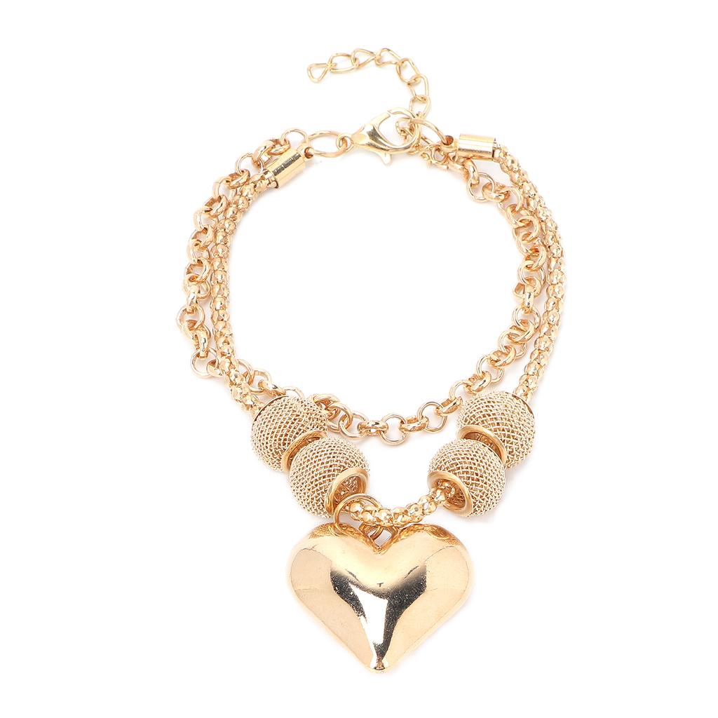 Exquisite Bracelet Personality Creativity Fashion Multi Layer Heart Shaped Bracelet for Weddings