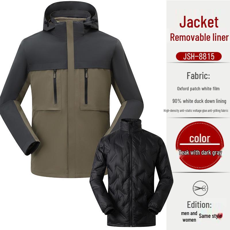 Au Li Rong Windproof Jacket: Customizable with Logo Embroidery, Detachable, Plus Velvet for Workwear