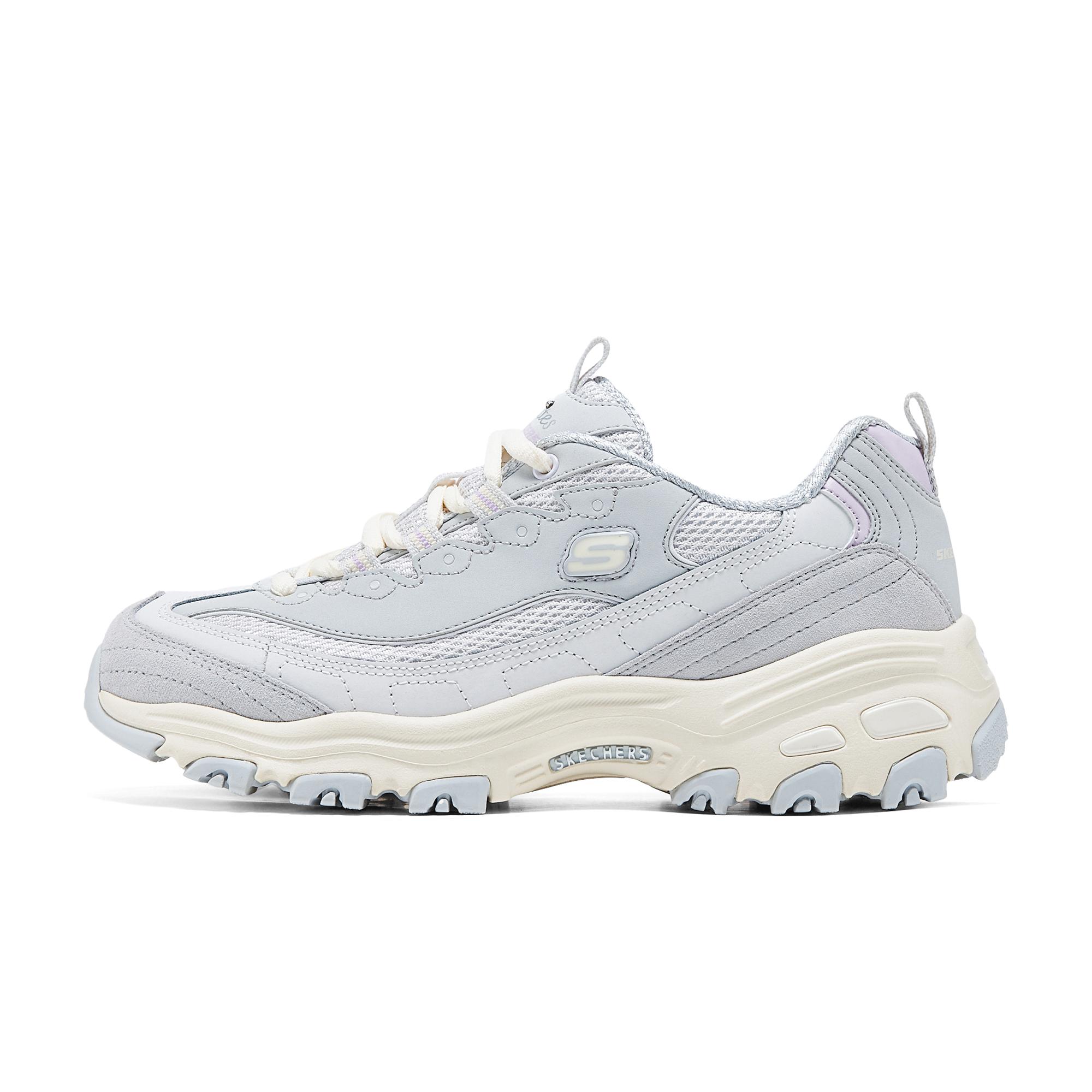 Skechers Panda Shoes Milk Tea Purple Sweet Potato Thick Sole Comfortable Fashion Retro Low Top Dad Shoes Women sneakers Gray 13167-LTGY 38.5