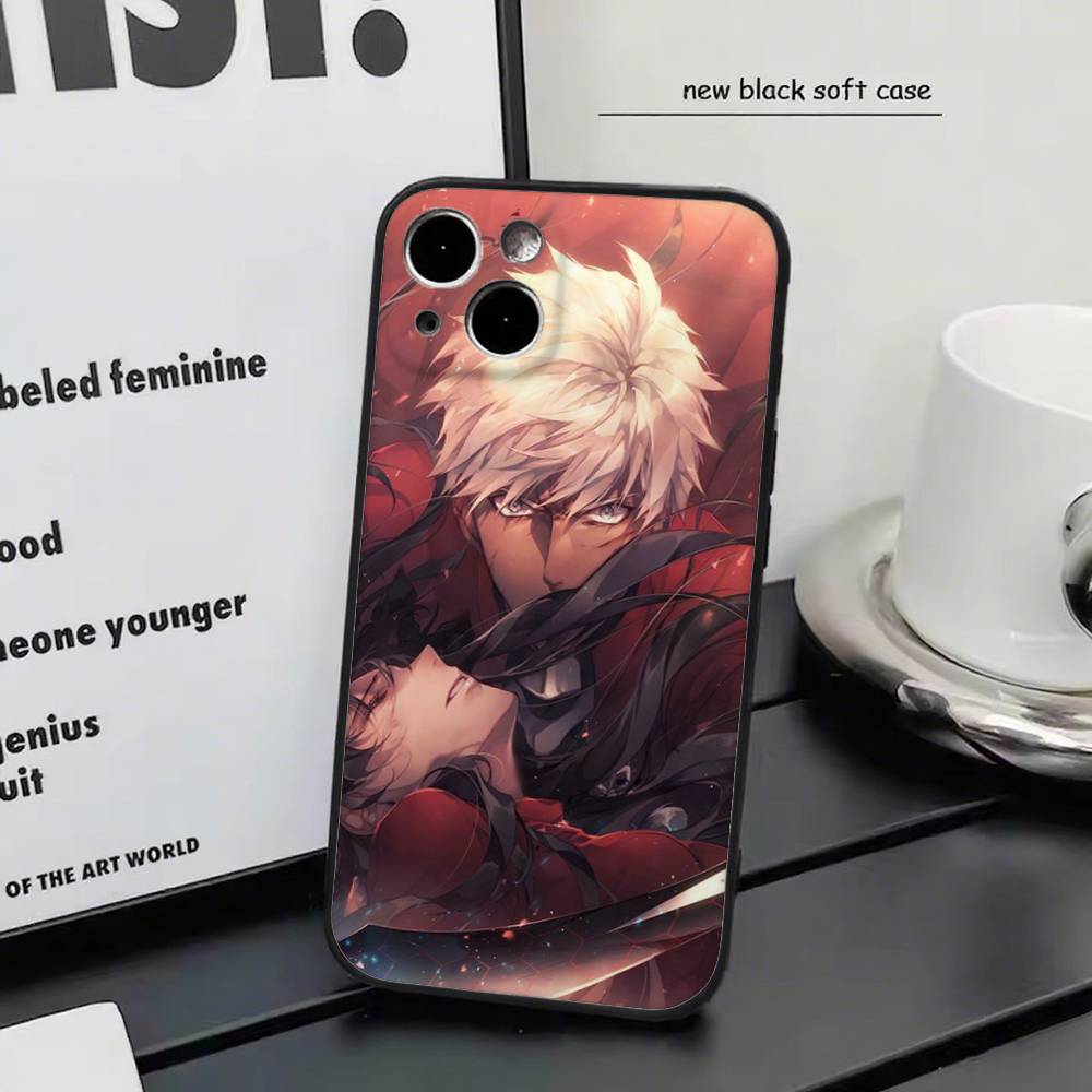 Fate Stay Night For IPhone 17 Air 16 15 14 13 12 11 Pro Black Soft Cover Phone Case