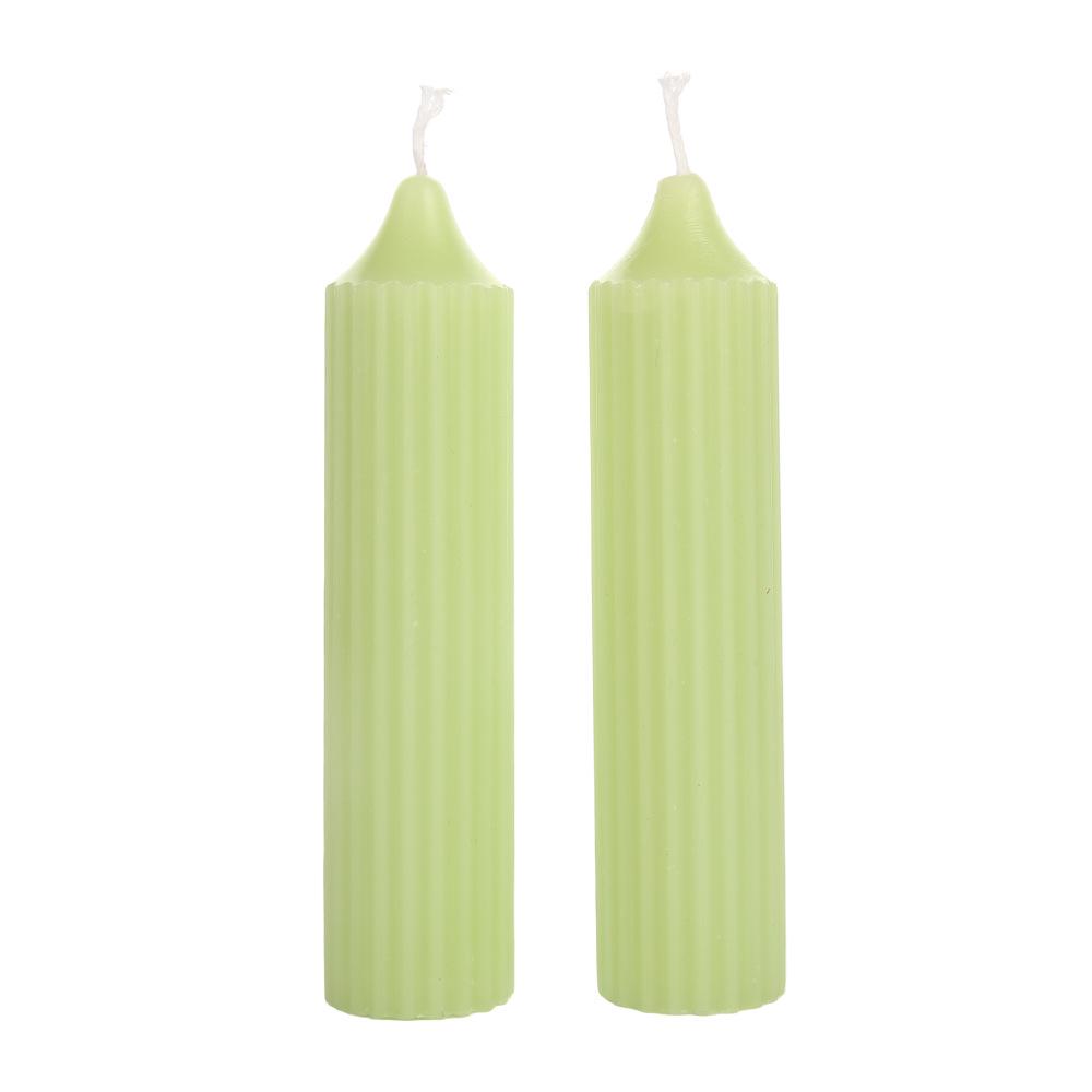 European Style Colorful Striped Cylindrical Candles for Weddings and Home Decor