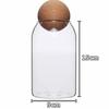 Spherical Glass Storage Jar with Cork Lid, Sealed Bottle for Flower Tea, Dried Fruit, Snacks & Home Decor