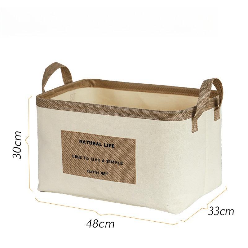 Household Clothing Storage Box Foldable Large Capacity Fabric Desktop Snack Toy Storage Basket Book and Miscellaneous Sorting Basket with Handle