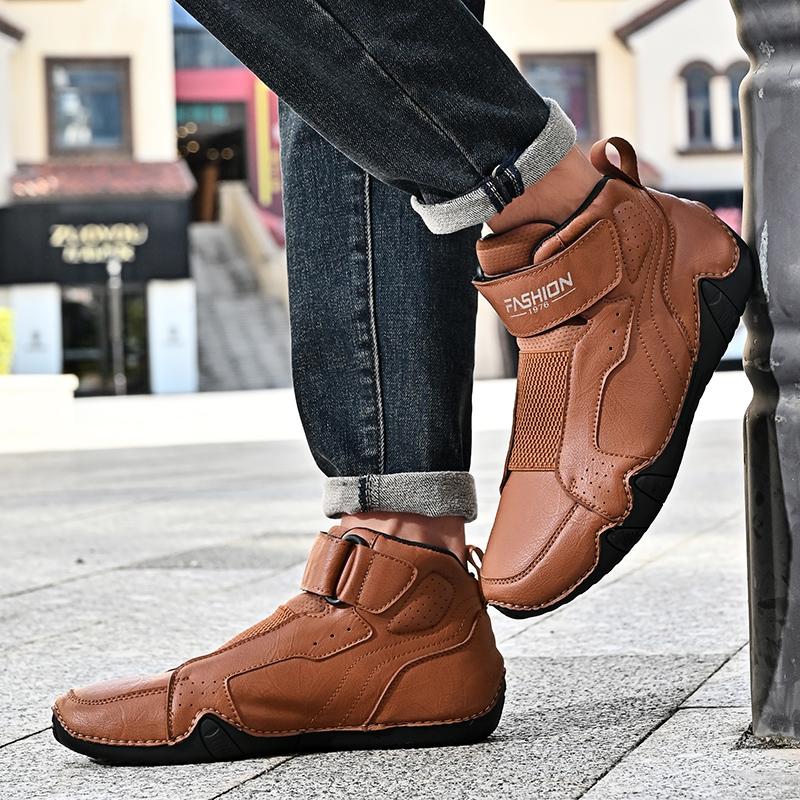 Quality Genuine Leather Men Casual Shoes Winter Handmade Mens Boots Slip on Male Work Boots Comfortable Walking Sneakers