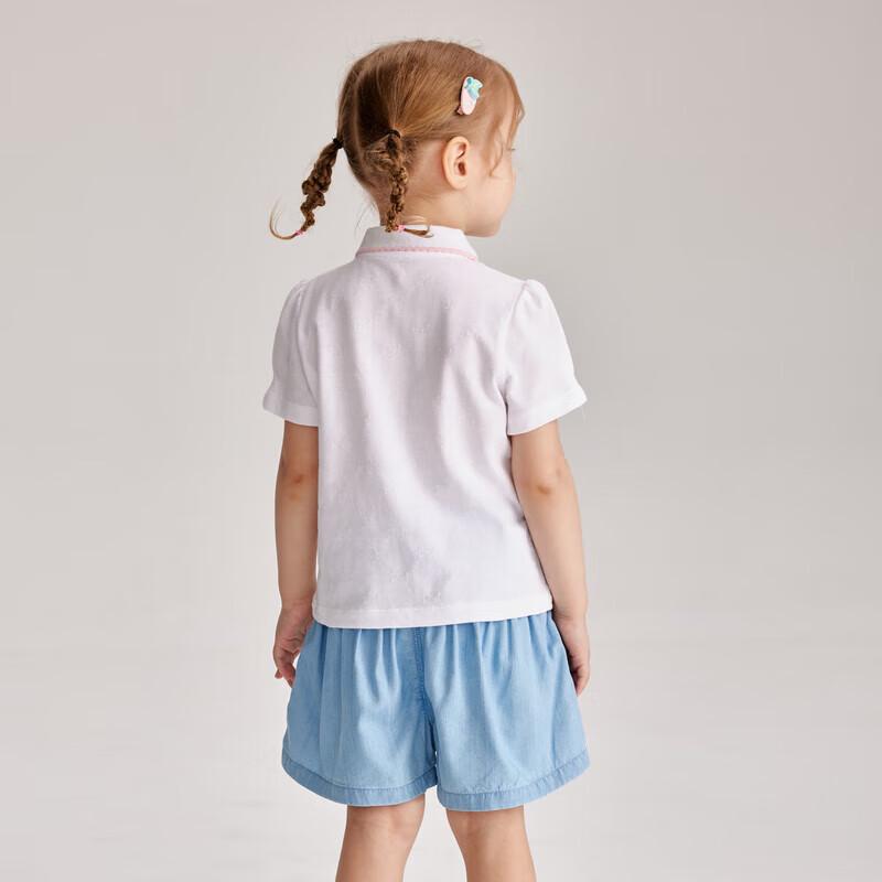 PawinPaw Girls  Cartoon Bear Polo Short Sleeve T-Shirt 90 cm