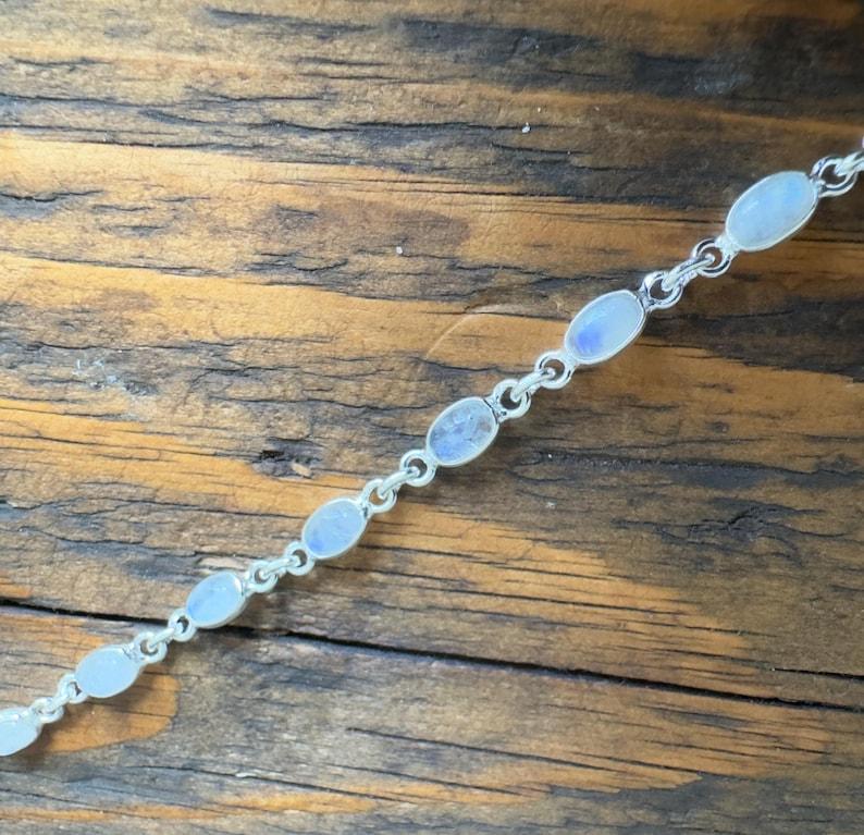 Solid 925 Sterling Silver Moonstone Gemstone Handmade Designer Birthstone Bracelet Charm Jewelry