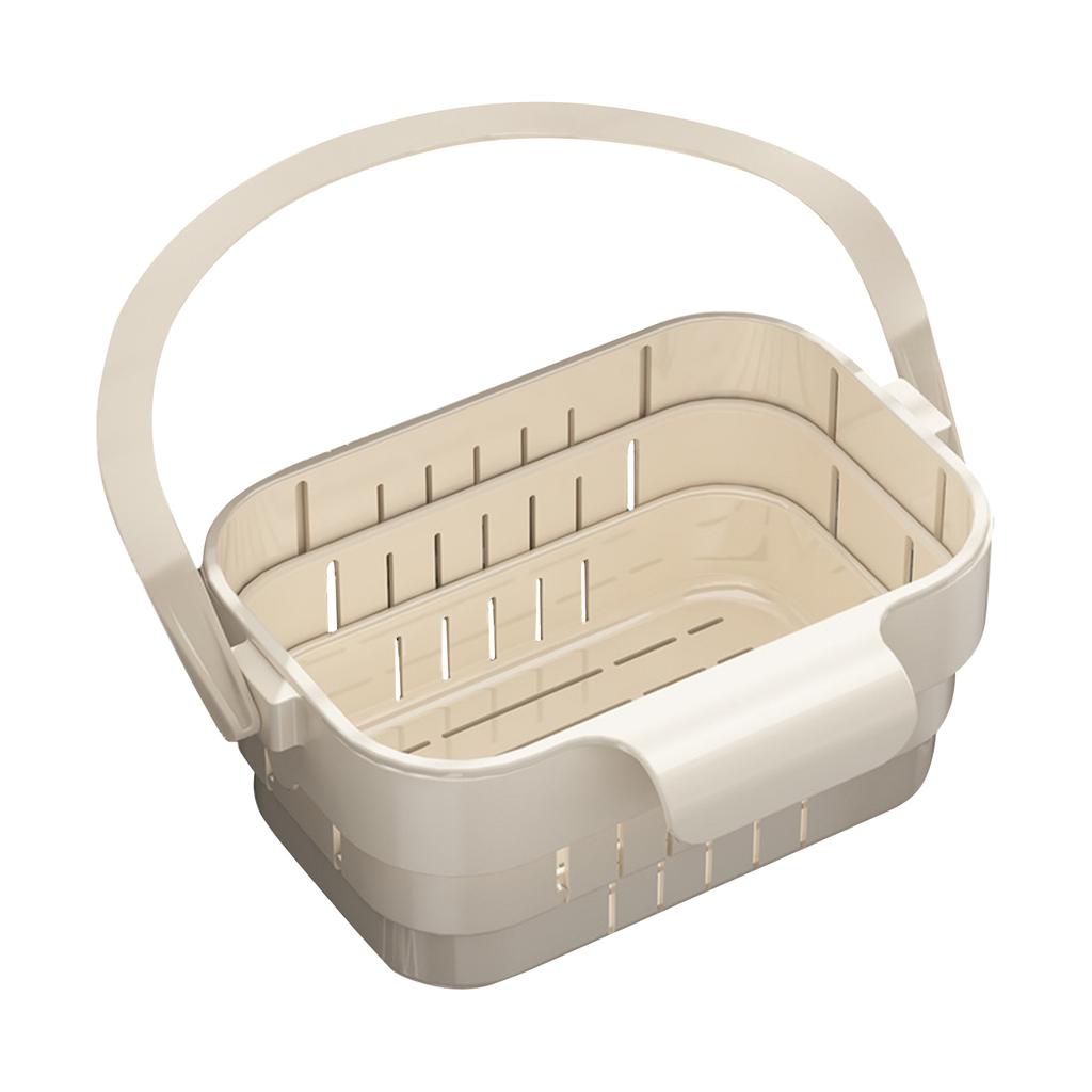 Expandable Hanging Colander with Foldable Design for Kitchen Sink Draining