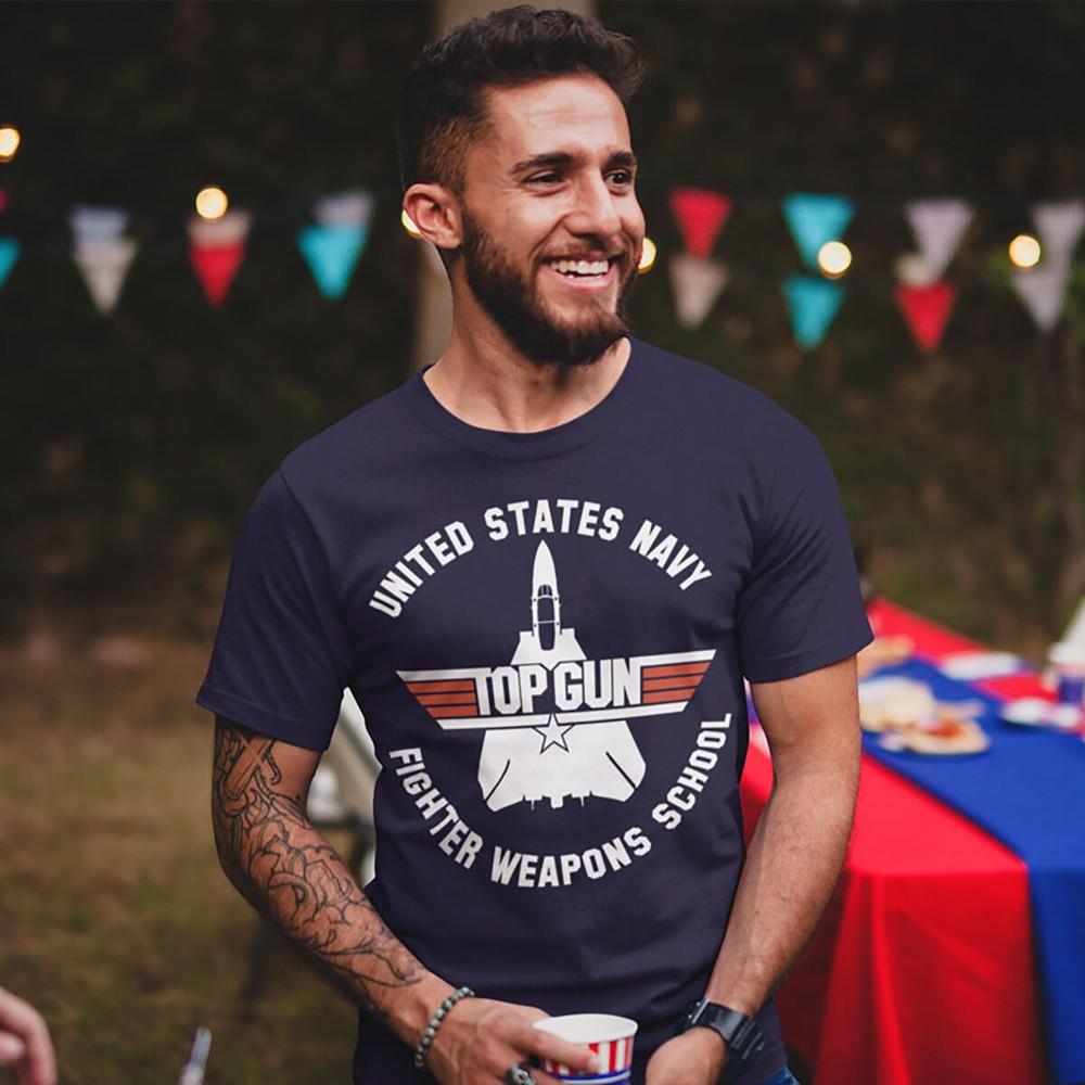 Koszulka Top Gun Szkoła Myśliwców Broni Maverick Goose Retro Filmowy Viper Męska