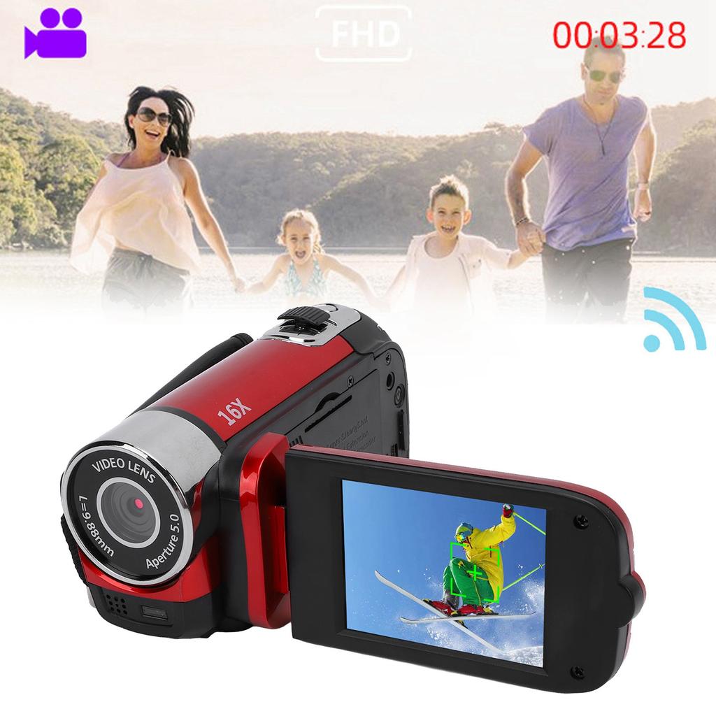 Video Camera with 2.4 Inch Color Screen Fill Light 16MP 1080P 16X Digital Zoom Anti Shake   Video Recording Camcorder for Travel Growth Record