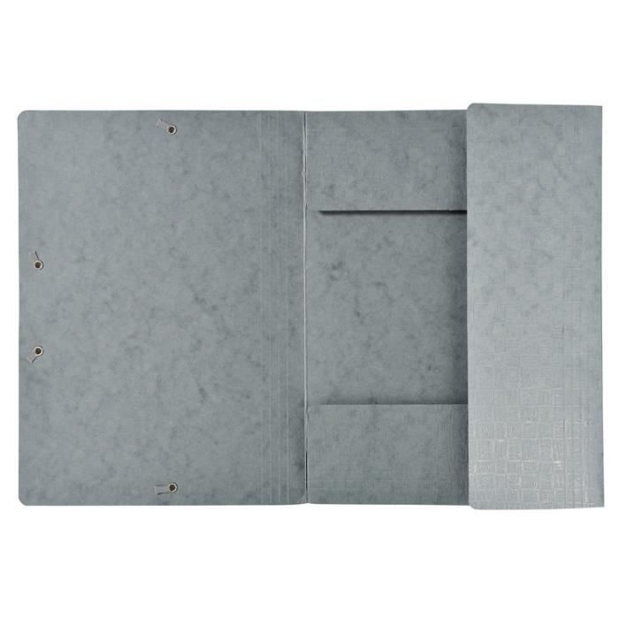 Chemises - exacompta - 3 rabats - maxi capacity - carte lustrée - gris