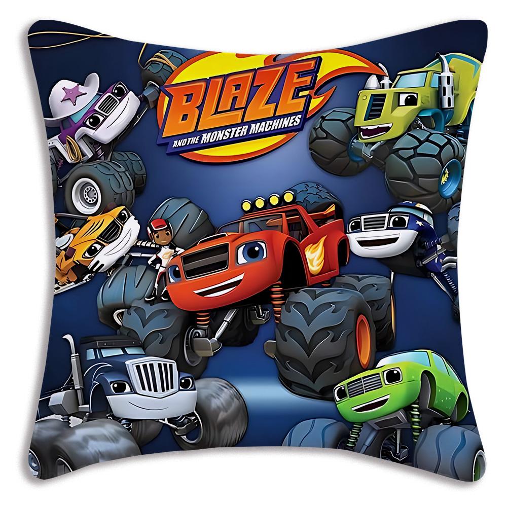 

Cartoon Blaze and the Monster Machines Pillow Covers Sofa Decorative Home Doublesided Printing Short Plush Cute Cushion Cover 66x66cm