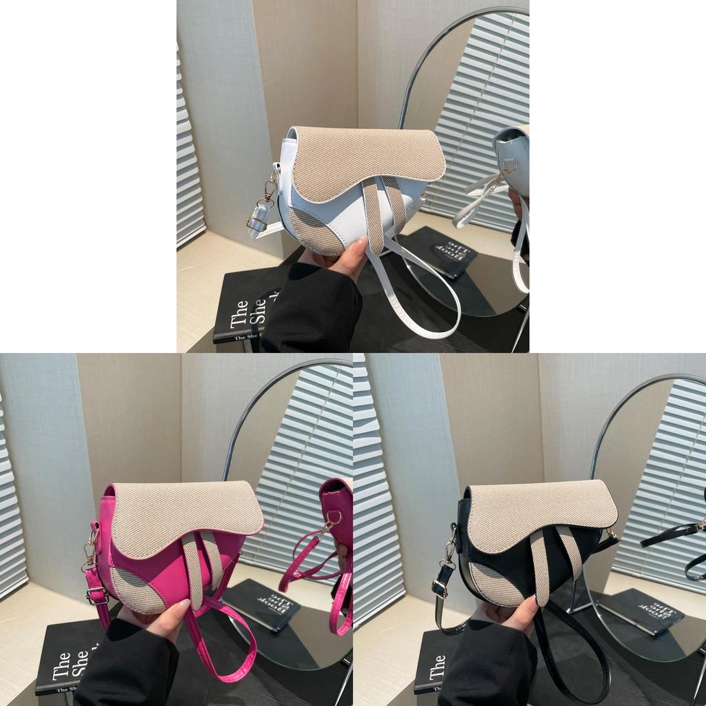 Childrens Fashion Mini Pu Saddle Bag With Stitching For Daily Outings