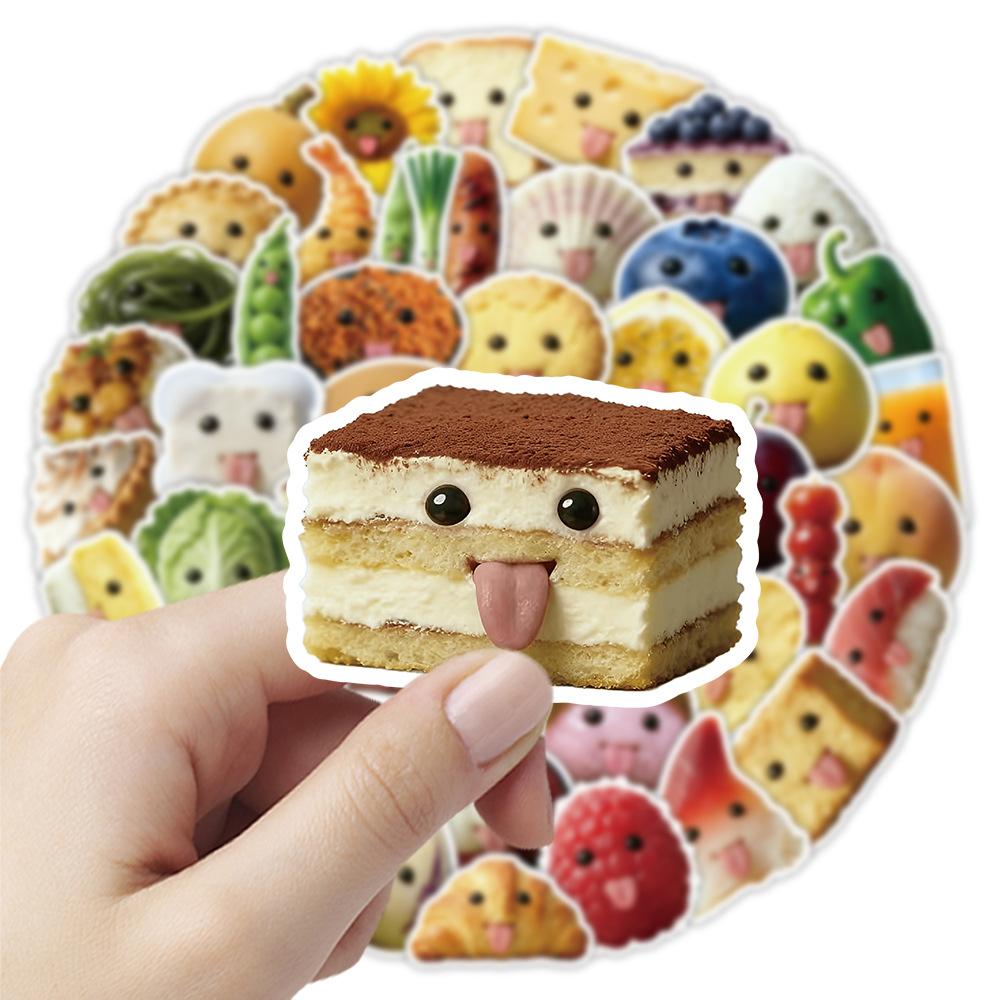 

55/110 Pcs HD Colorful Cute Abstract Food Stickers Thick for Notebook Desk Laptop Suitcase Phone Computer Decals