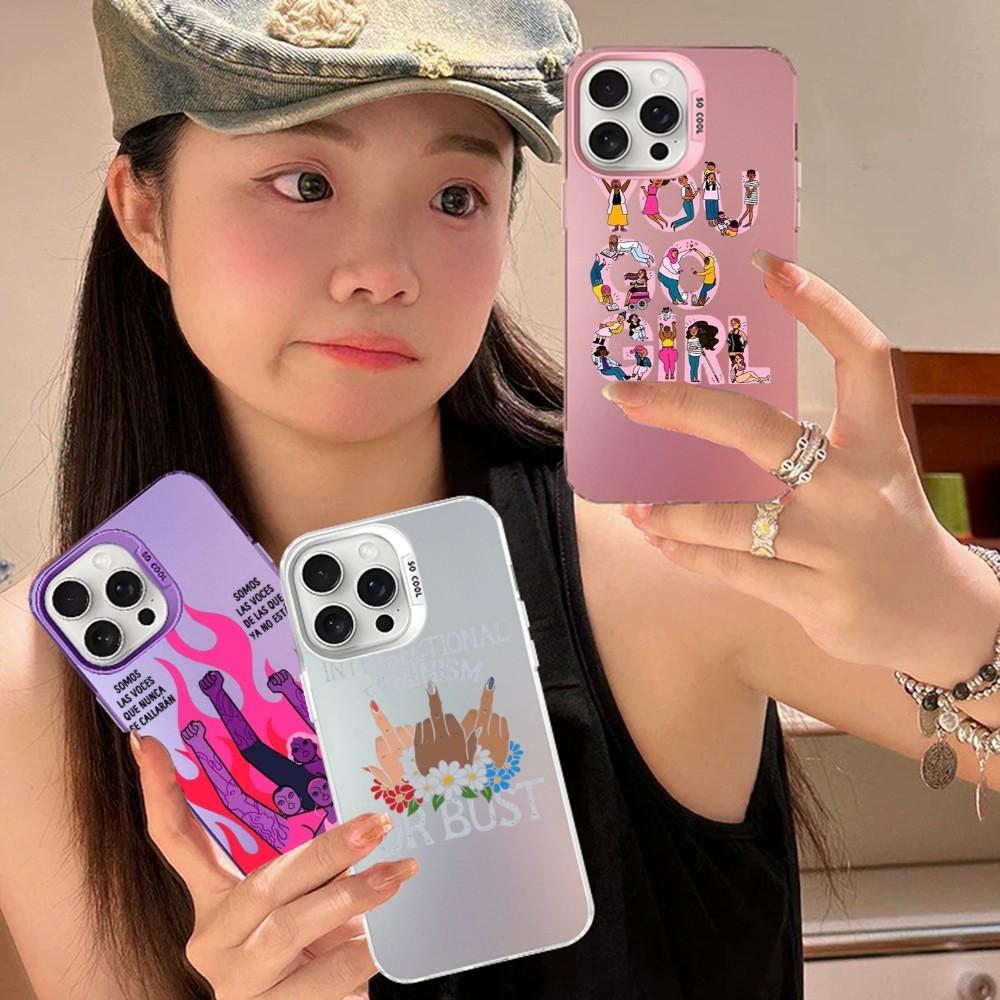 Feminist Feminism Aesthetics Girl Power Phone Case For iPhone16 15 14 13 12 11 Pro Max X XR 8 7 Plus Matte Shockproof Back Cover