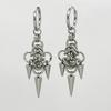 Gothic Stainless Steel Hoops Spike Piercing Long Dangle Earrings Handmade Punk y2k Chainmail Rivet Drop Earrings Rock Jewelry