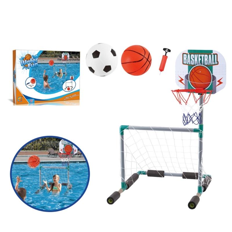 Floating Hoop Targets Goal Poolsides Water Pool Basketball Football Goal Net