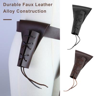 Mittelalterlicher Ledergürtel mit Froschhalter, Schwertscheide, Kostümzubehör, dreieckige Gürteltasche, Halloween-Cosplay-Tasche, Vintage-Scheidengürtel für Kostümpartys