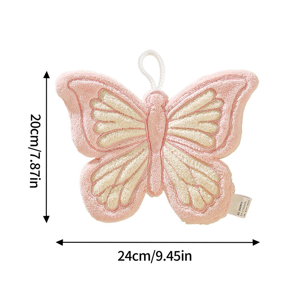 

Hand Towels Butterfly Shape Absorbent Kitchen Towel Soft Towel Hanging Towels Handkerchief Towels Home Wash Hand Towels